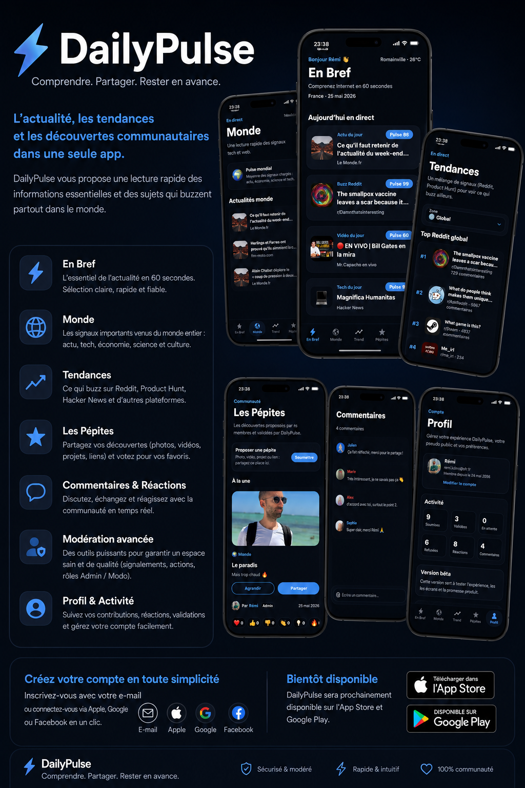 Application smartphone DailyPulse